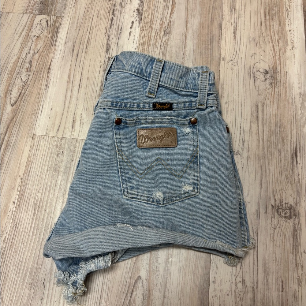 Wrangler Classic Blue High Rise Denim Cutoff Shorts
